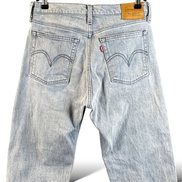 Levi's Wedgie Fit Straight Jeans Womes Sz 28 Smoky Skies High-Rise Big 'E' Denim - Picture 8 of 14